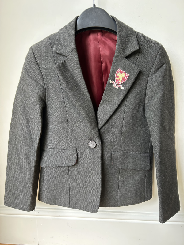 Grey Crested Fitted Blazer