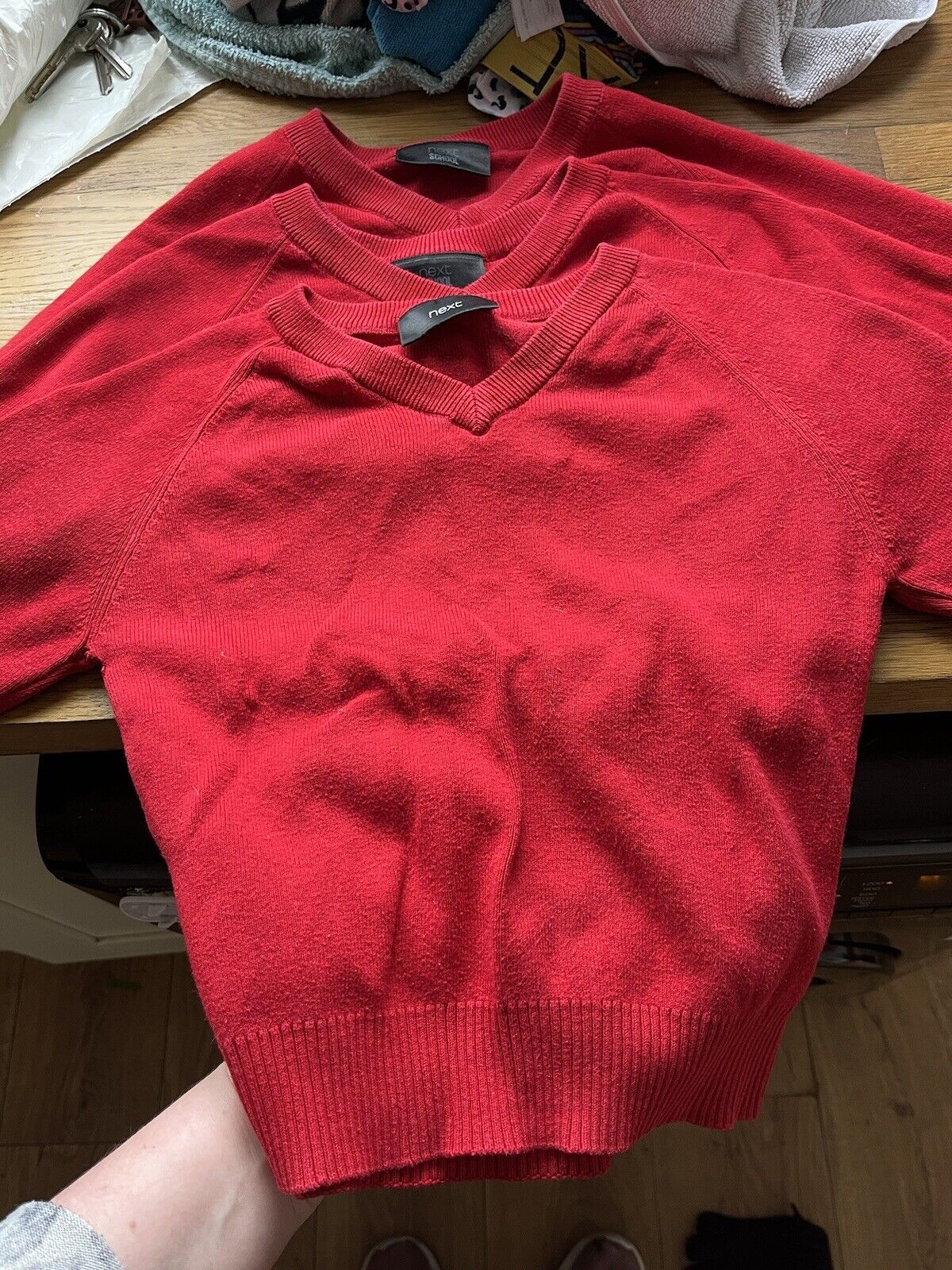 Next red school jumper 3-4