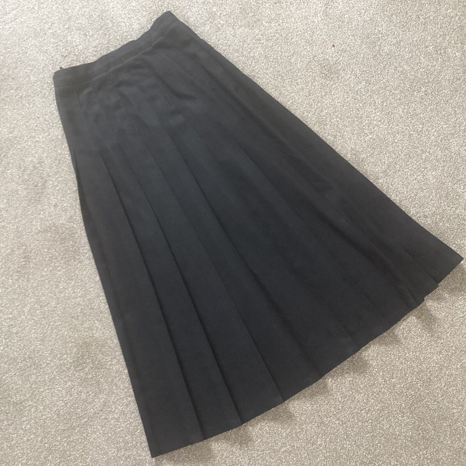 John Hall Skirt Long Black Pleated School Skirt 24” Waist